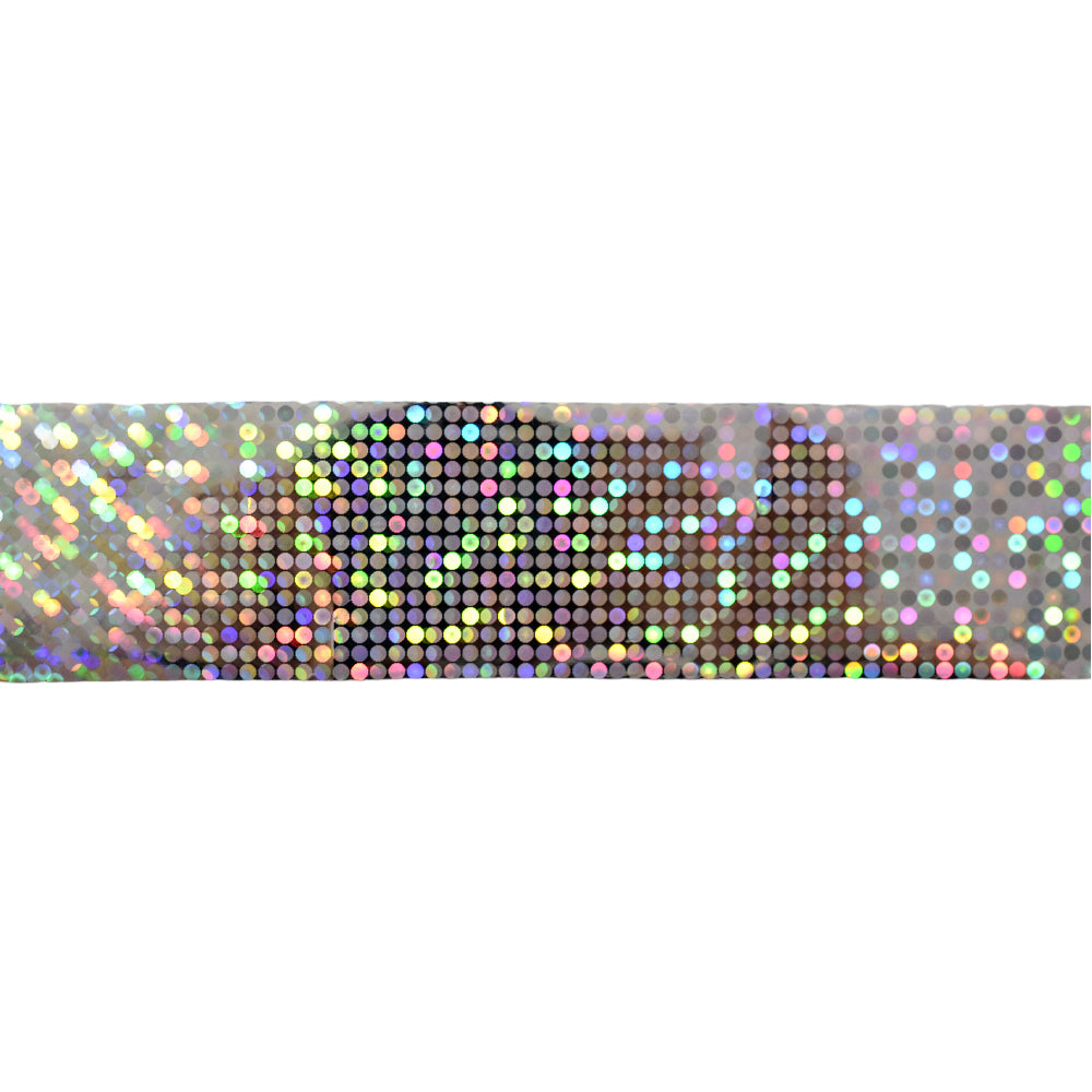 120m Holographic Polka Dots Nail Foil | Laser Silver Sequin Nail Art Transfers 2029
