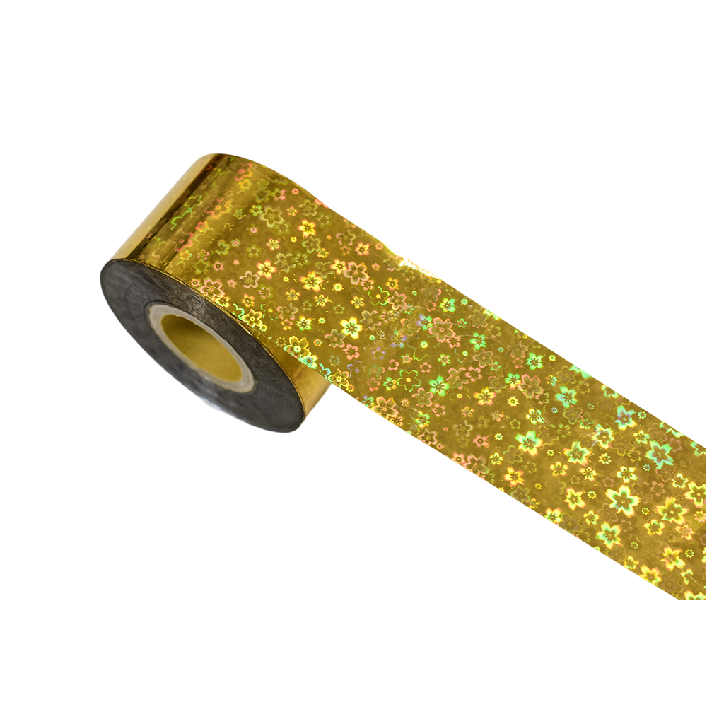 120m Holographic Sakura Flower Nail Foil | Laser Cherry Blossom Art Transfers
