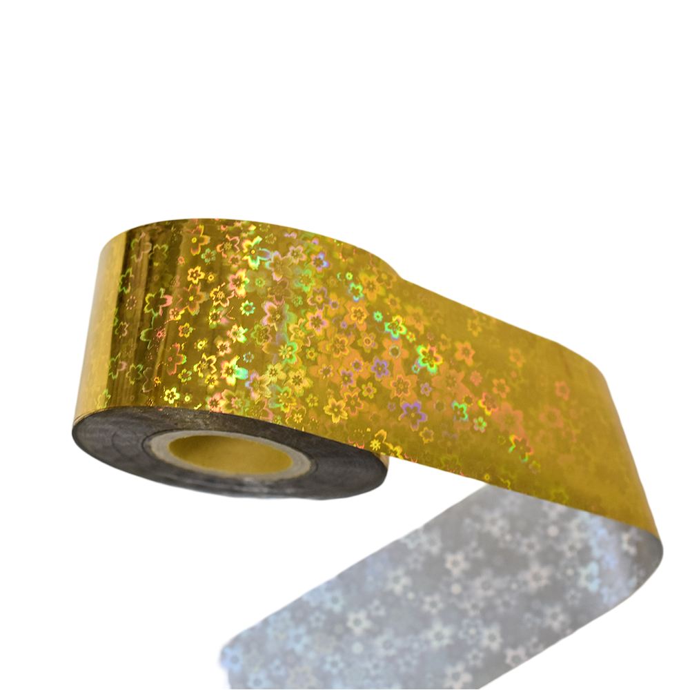 120m Holographic Sakura Flower Nail Foil | Laser Cherry Blossom Art Transfers