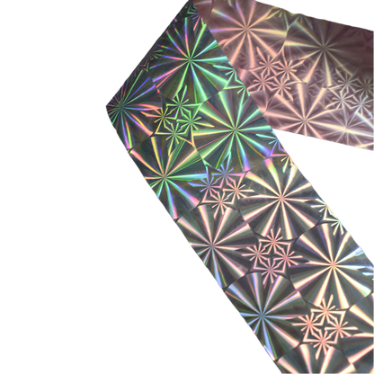 120m Holographic Snowflake Nail Art Foil | Shiny Laser Starburst Transfer Sticker 822