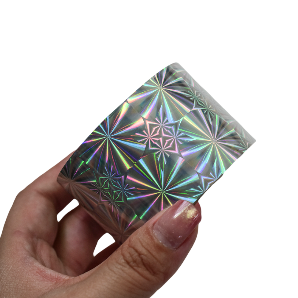 120m Holographic Snowflake Nail Art Foil | Shiny Laser Starburst Transfer Sticker 822