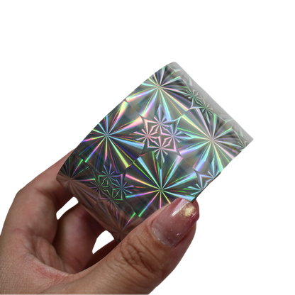 120m Holographic Snowflake Nail Art Foil | Shiny Laser Starburst Transfer Sticker 822