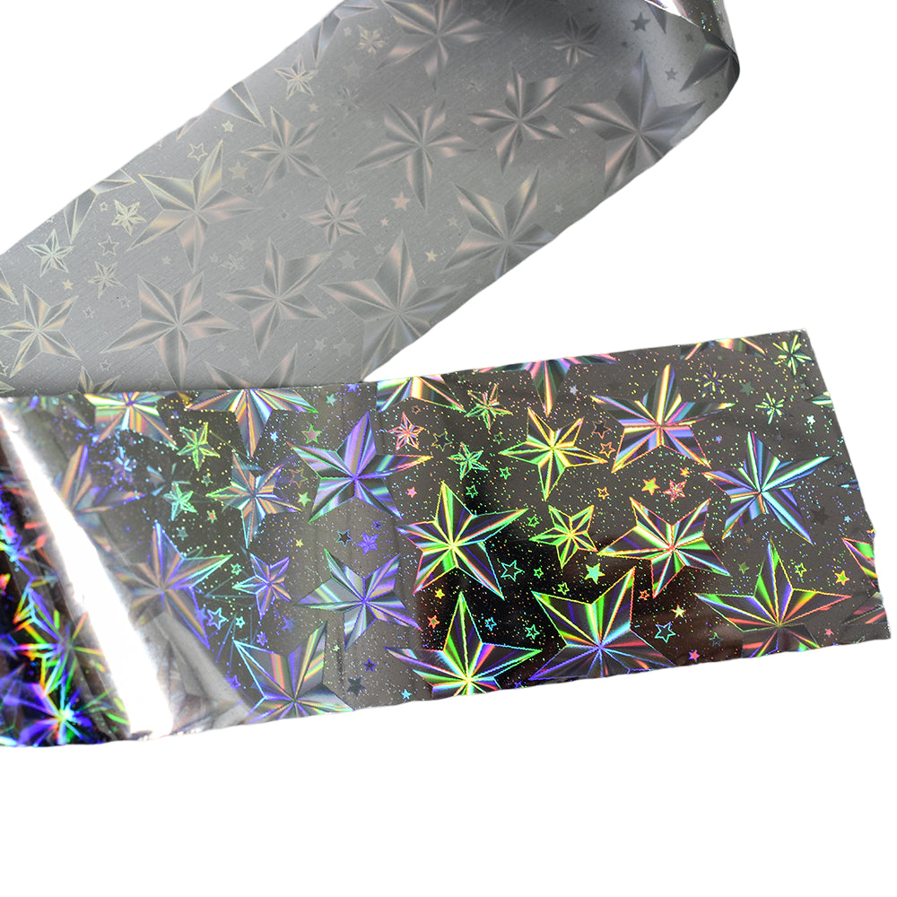 120m Holographic Starburst Nail Foil | Celestial Sparkle Galaxy Nail Art Transfers 2014