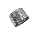120m Holographic Tinsel Nail Foil - Silver Confetti Party Nail Art Transfer Roll 2005