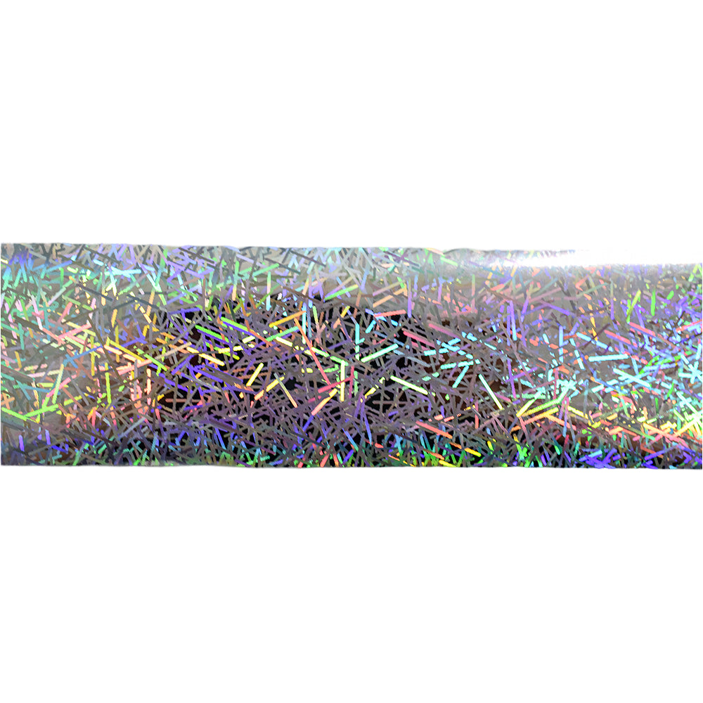 120m Holographic Tinsel Nail Foil - Silver Confetti Party Nail Art Transfer Roll 2005