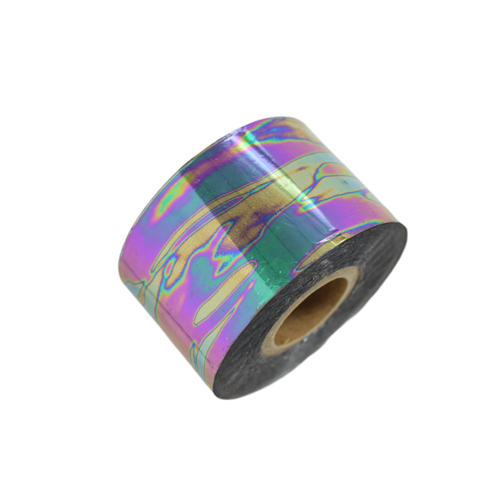 120m Iridescent Aura Agate Nail Foil | Psychedelic Marble Nail Art Transfers 2027