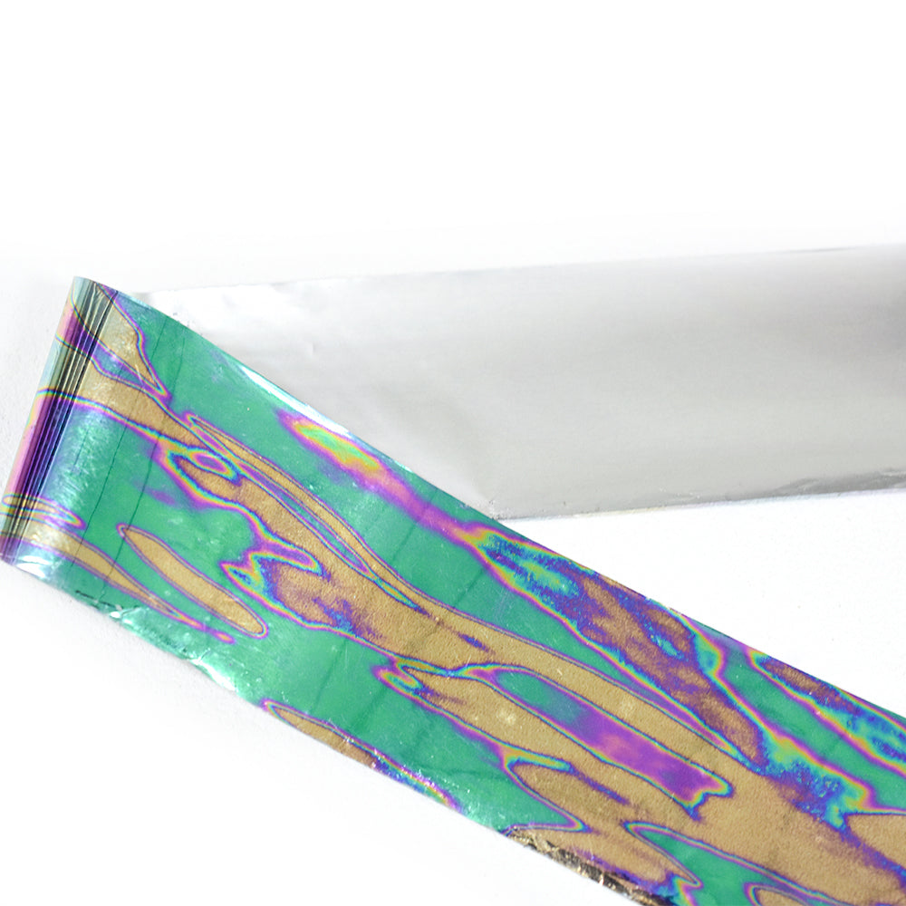 120m Iridescent Aura Agate Nail Foil | Psychedelic Marble Nail Art Transfers 2027