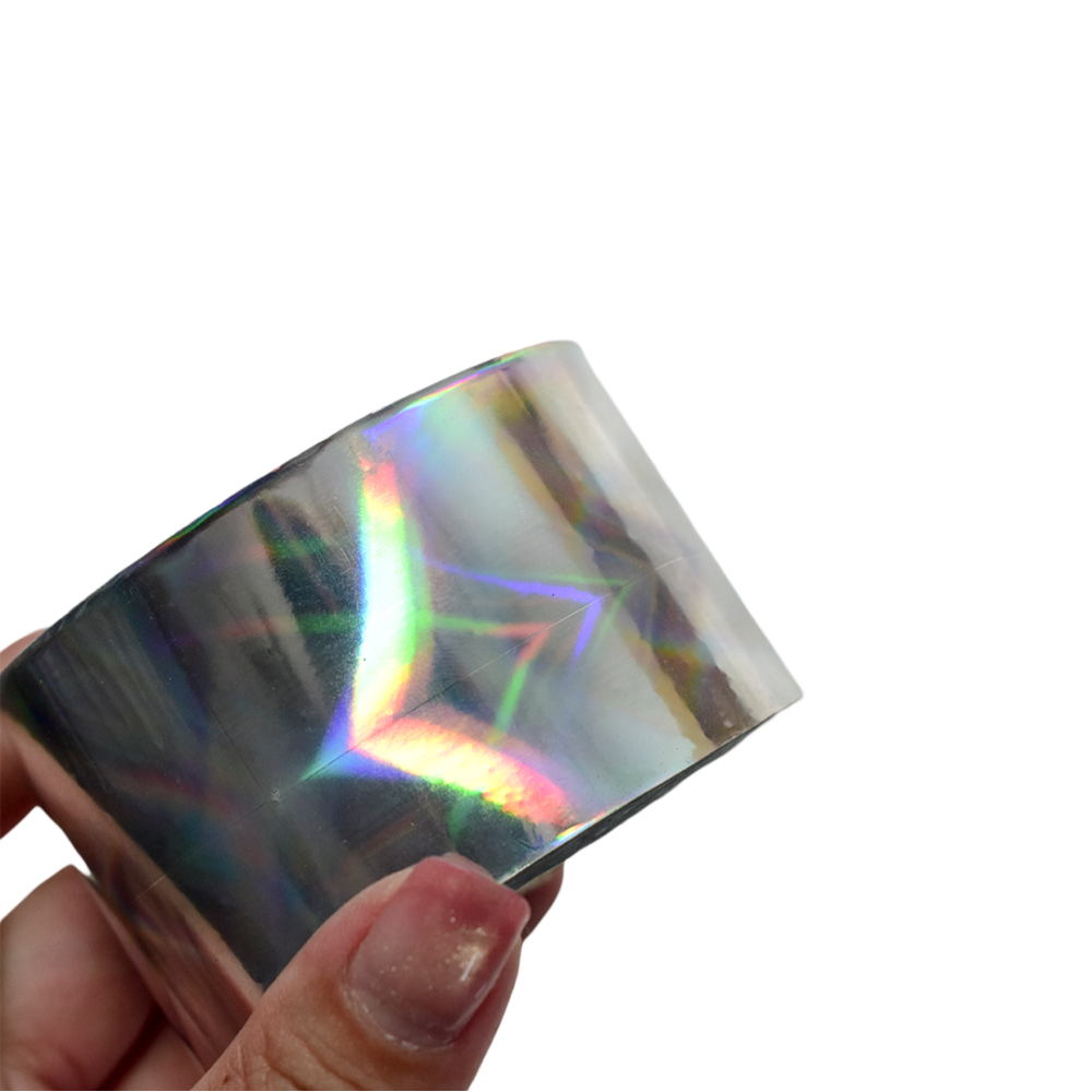 120m Laser Gold Silver Holographic Nail Foil - Chrome Effect Transfer for DIY Manicures