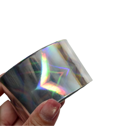 120m Laser Gold Silver Holographic Nail Foil - Chrome Effect Transfer for DIY Manicures