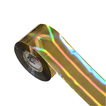 120m Laser Gold Silver Holographic Nail Foil - Chrome Effect Transfer for DIY Manicures
