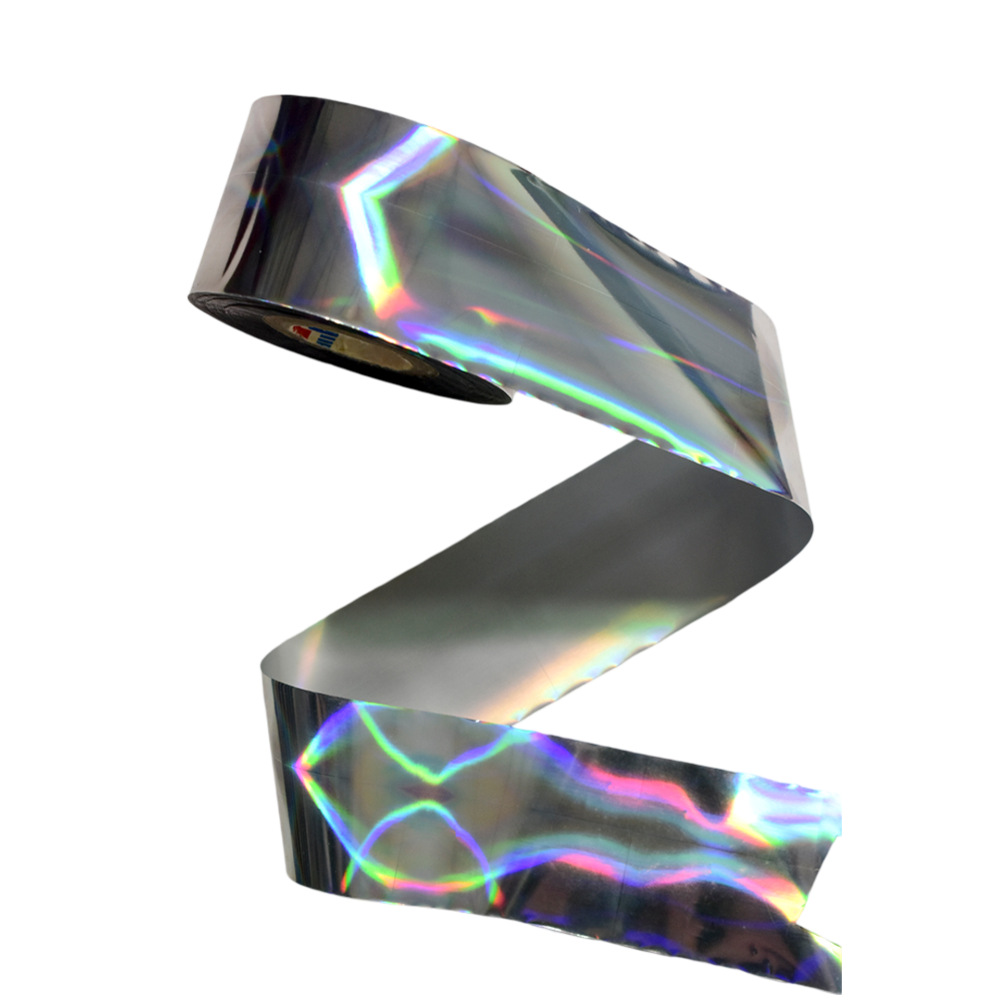 120m Laser Gold Silver Holographic Nail Foil - Chrome Effect Transfer for DIY Manicures