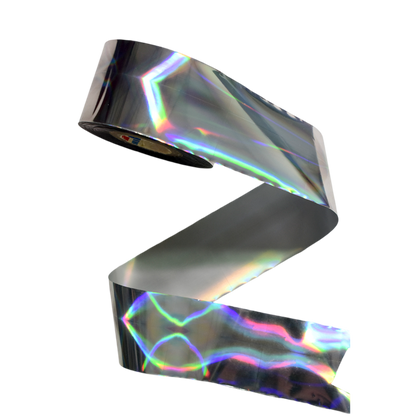 120m Laser Gold Silver Holographic Nail Foil - Chrome Effect Transfer for DIY Manicures