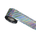 120m Linear Holographic Stripe Nail Foil | Laser Silver Diagonal Nail Transfers 2009