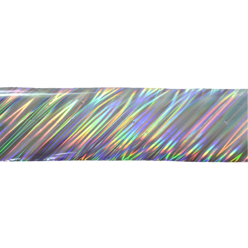 120m Linear Holographic Stripe Nail Foil | Laser Silver Diagonal Nail Transfers 2009
