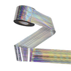 120m Linear Holographic Stripe Nail Foil | Laser Silver Futuristic Nail Transfers 2028