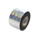 120m Linear Holographic Stripe Nail Foil | Laser Silver Futuristic Nail Transfers 2028