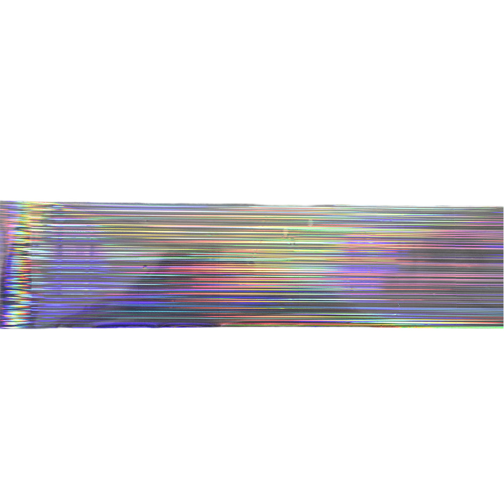 120m Linear Holographic Stripe Nail Foil | Laser Silver Futuristic Nail Transfers 2028