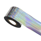 120m Linear Holographic Stripe Nail Foil | Laser Silver Futuristic Nail Transfers 2028