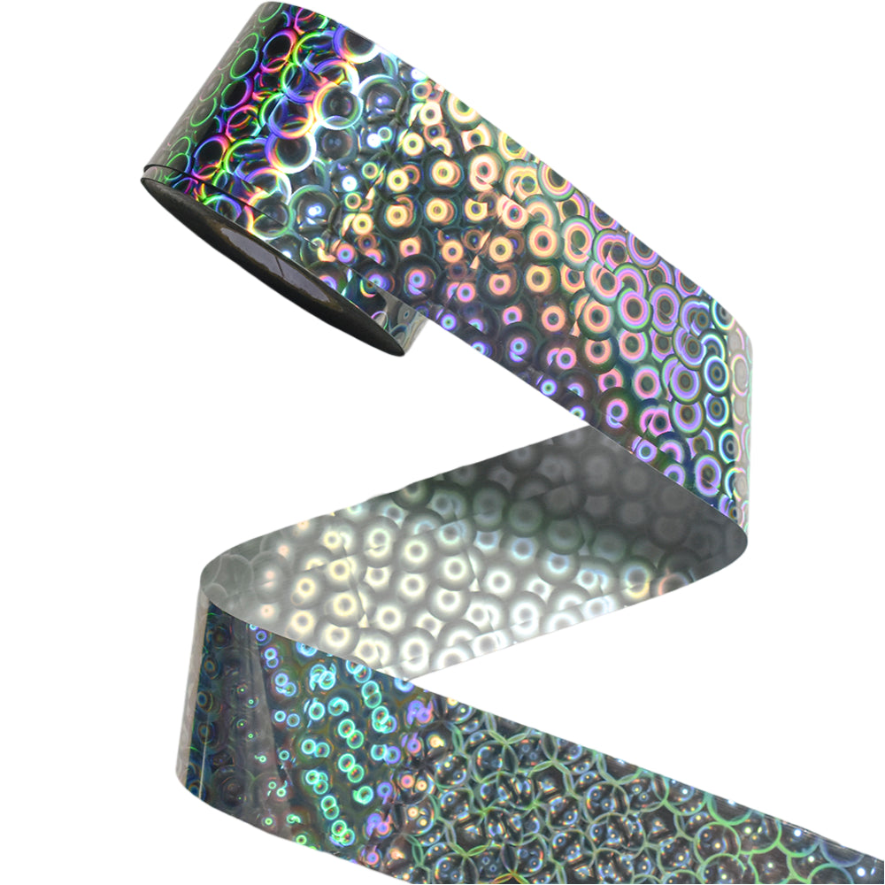 120m Mermaid Scale Holographic Nail Foil | Iridescent Bubble DIY Nail Art Transfer
