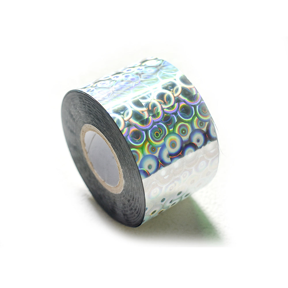 120m Mermaid Scale Holographic Nail Foil | Iridescent Bubble DIY Nail Art Transfer