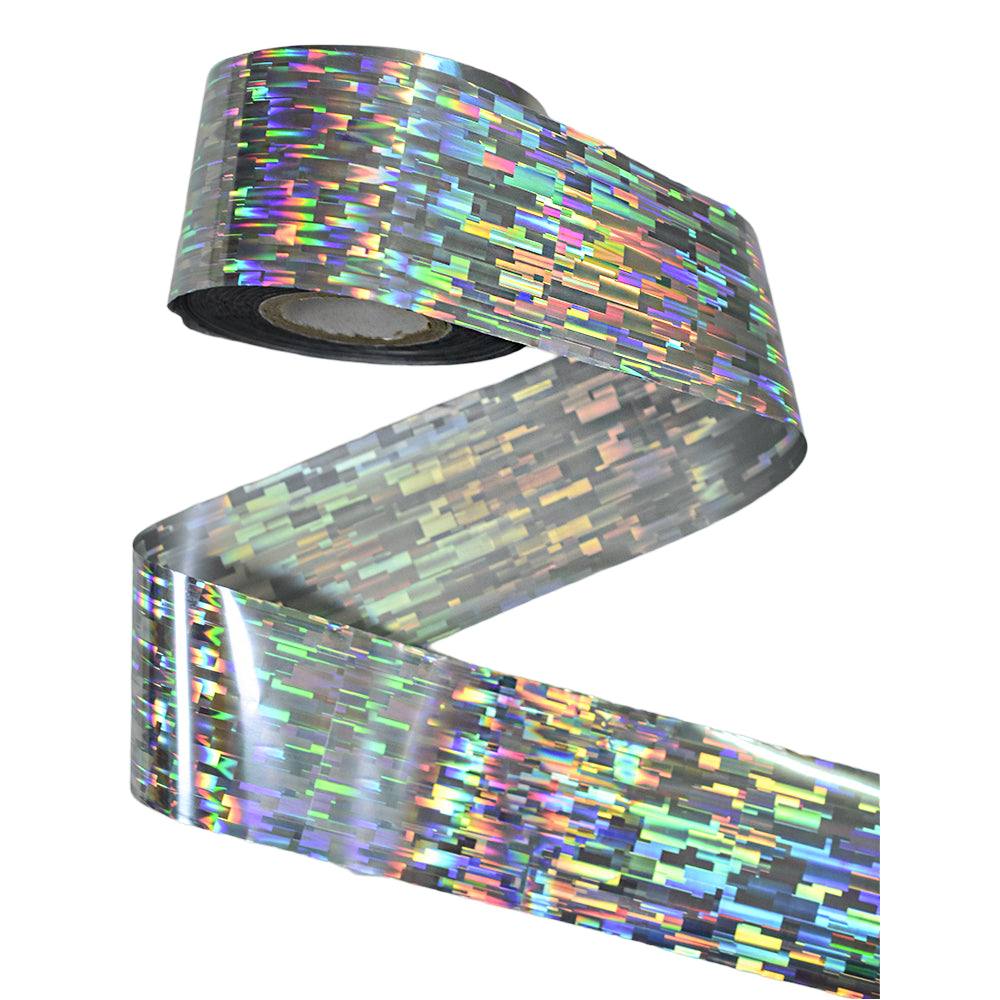 120m Pixel Glitch Holographic Nail Foil | Digital Mosaic Nail Art Transfers 2013