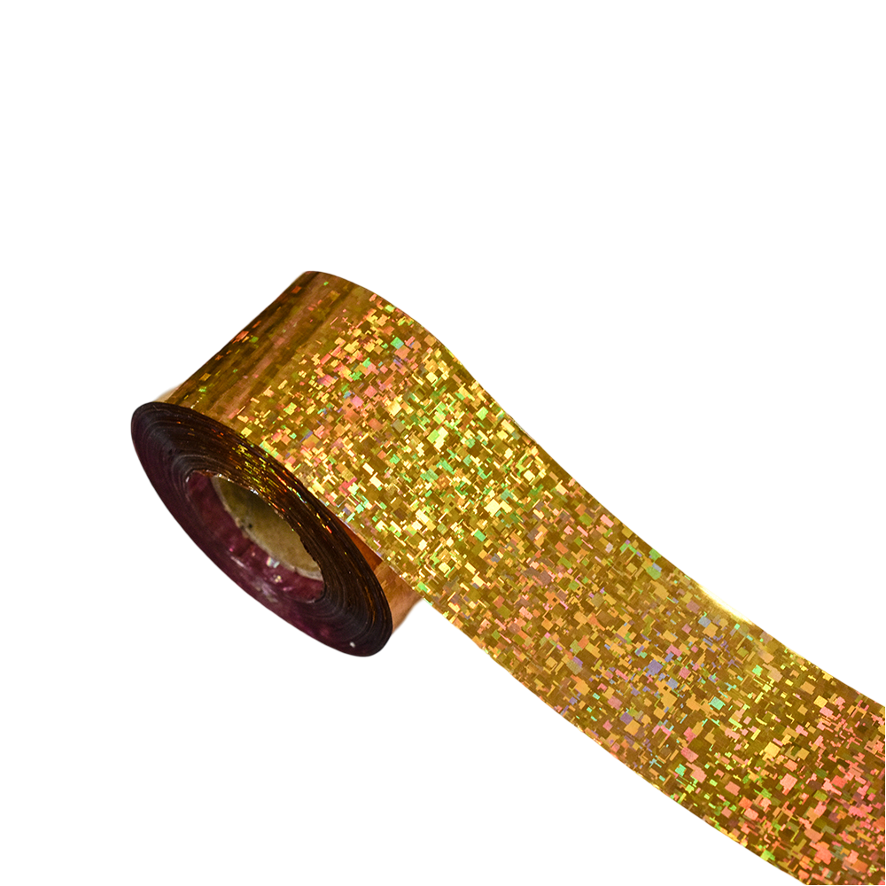 120m Pixel Holographic Silver Gold Mosaic Shattered Glass Nail Foil 847