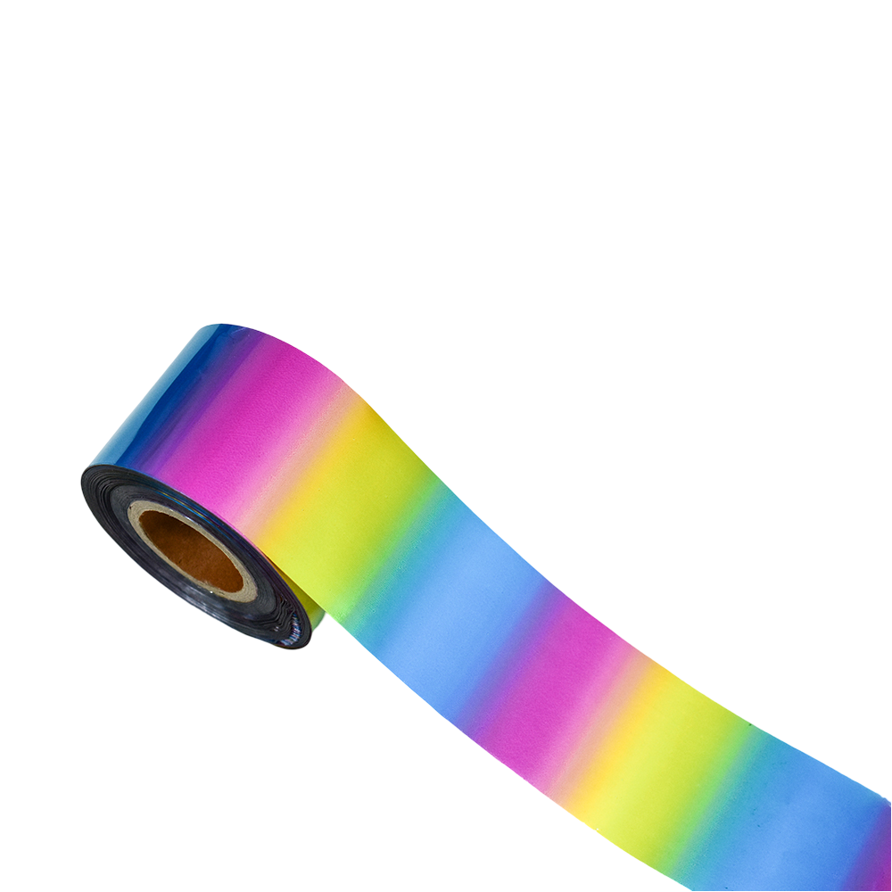 120m Rainbow Nail Foil - Metallic Chrome Effect Gradient Nail Art Transfer