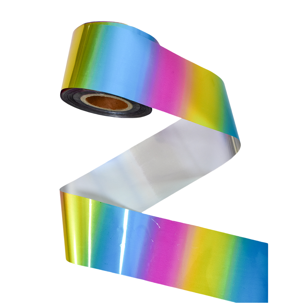 120m Rainbow Nail Foil - Metallic Chrome Effect Gradient Nail Art Transfer