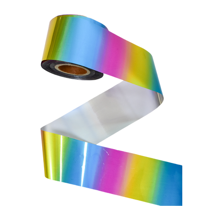 120m Rainbow Nail Foil - Metallic Chrome Effect Gradient Nail Art Transfer
