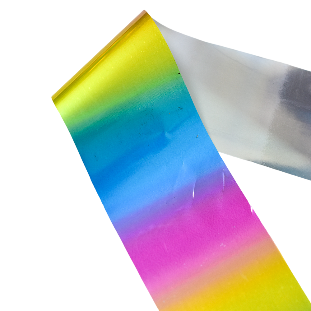 120m Rainbow Nail Foil - Metallic Chrome Effect Gradient Nail Art Transfer