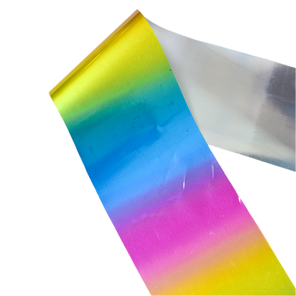 120m Rainbow Nail Foil - Metallic Chrome Effect Gradient Nail Art Transfer