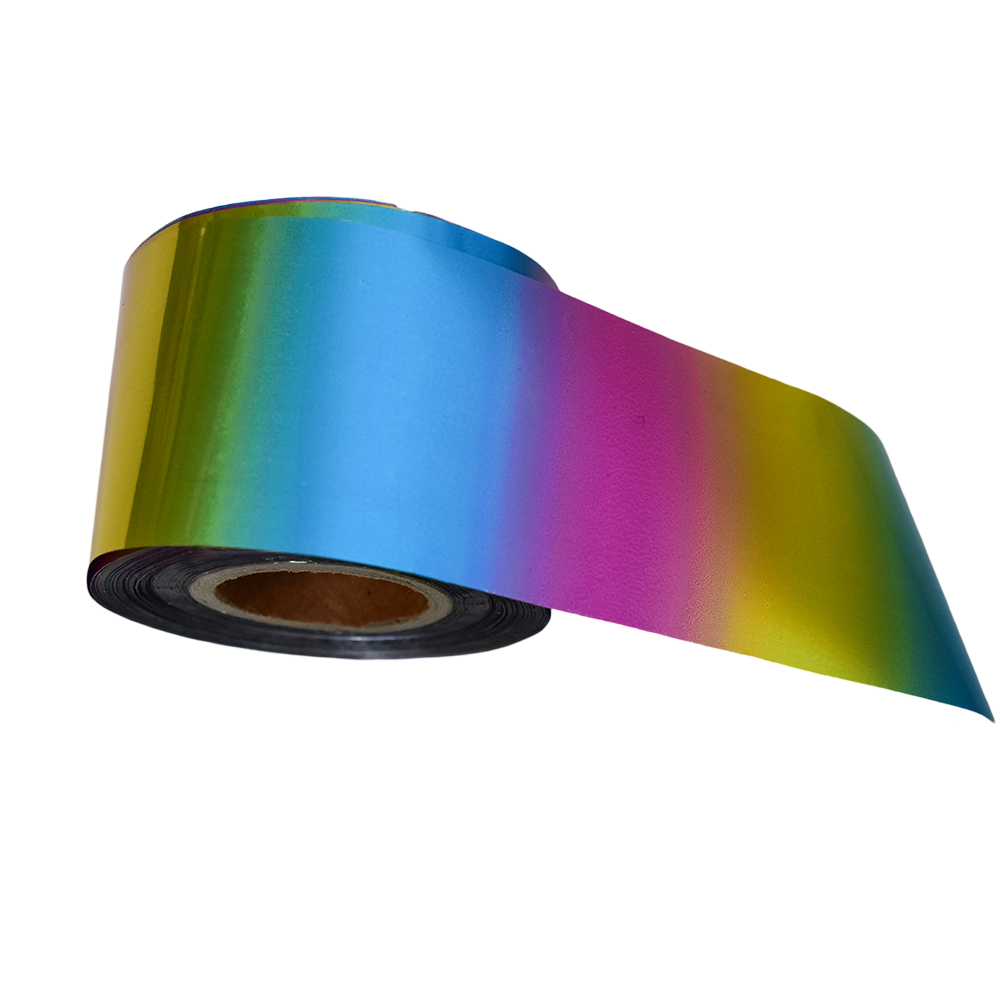 120m Rainbow Nail Foil - Metallic Chrome Effect Gradient Nail Art Transfer