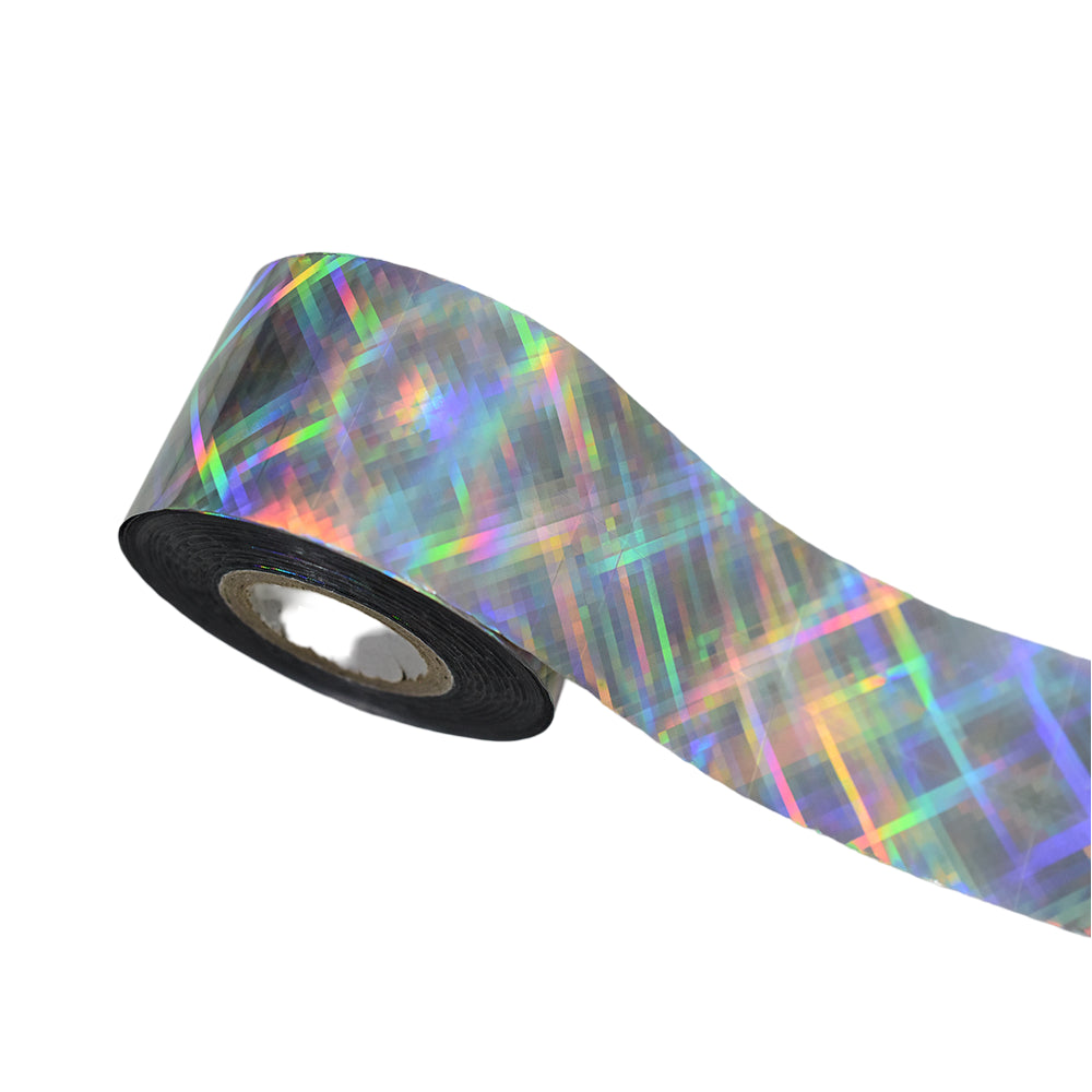 120m Shattered Holographic Nail Foil | Laser Silver Prism DIY Nail Art Transfer 2002