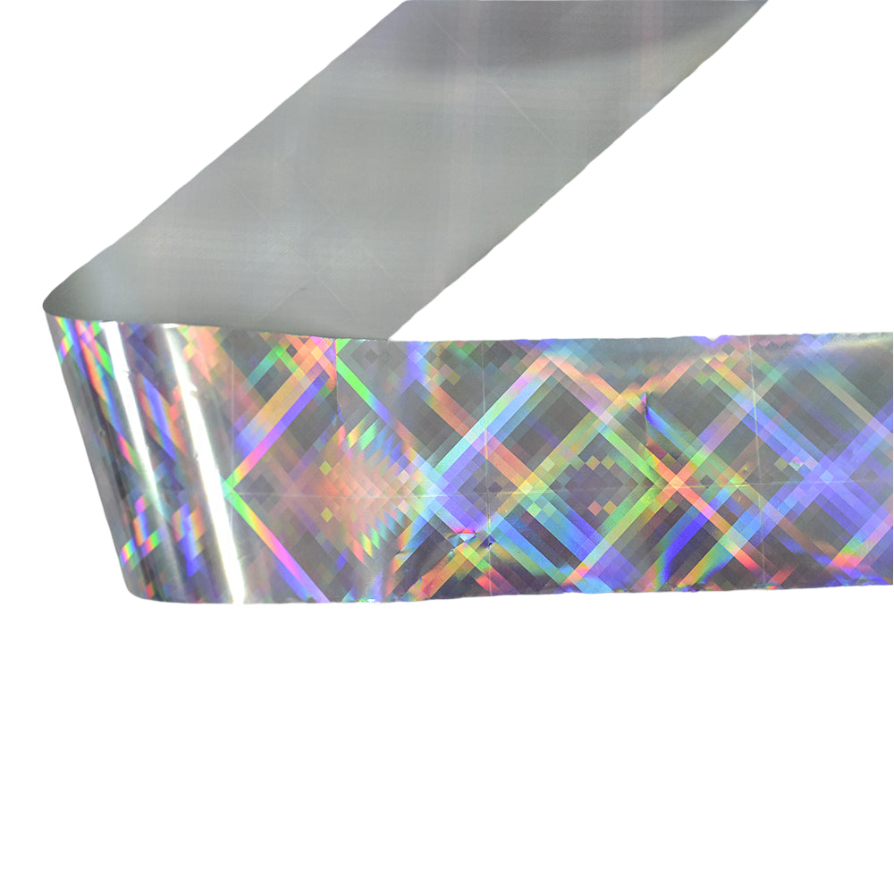 120m Shattered Holographic Nail Foil | Laser Silver Prism DIY Nail Art Transfer 2002