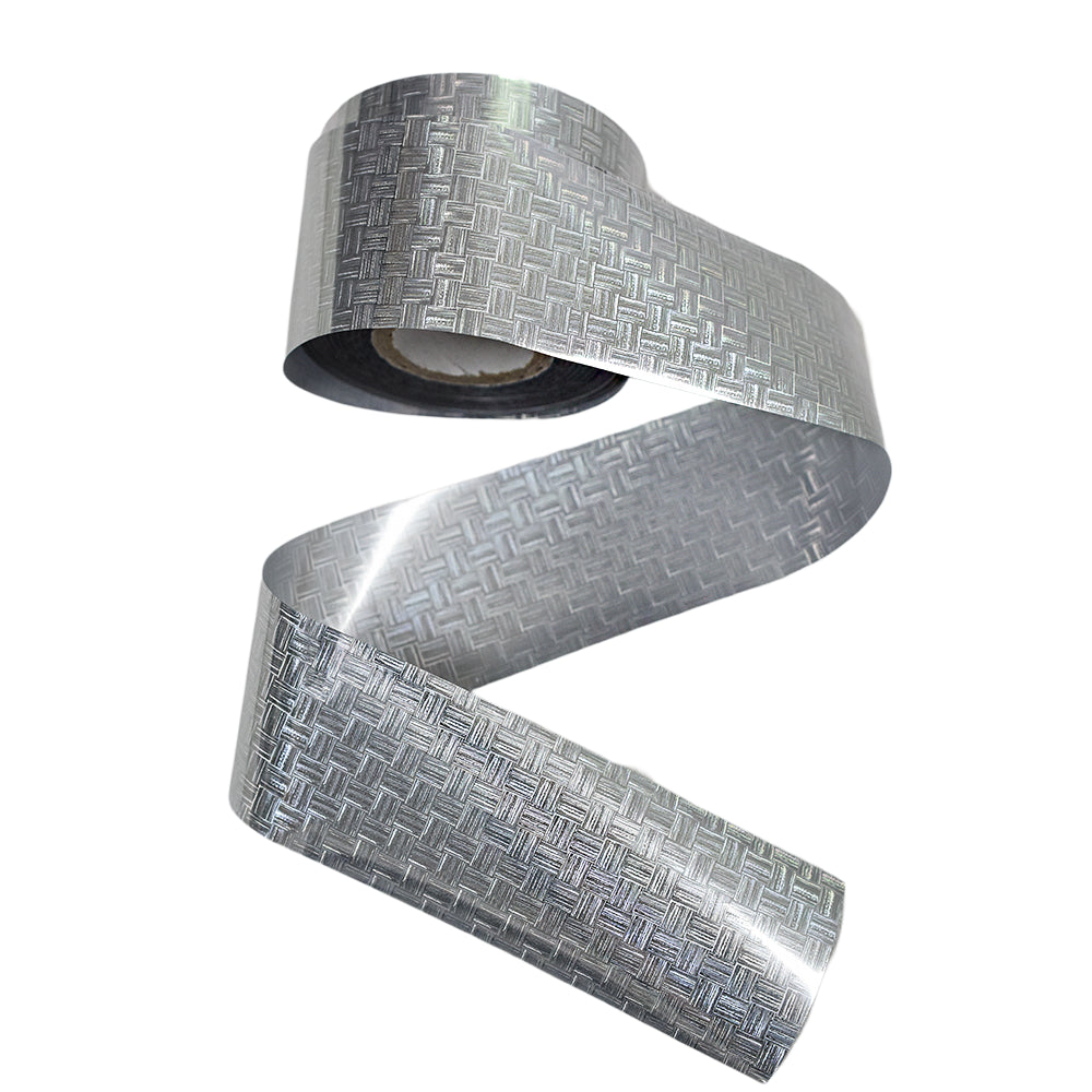 120m Silver Basket Weave Nail Foil | Woven Textured Nail Art Transfers 2030-2
