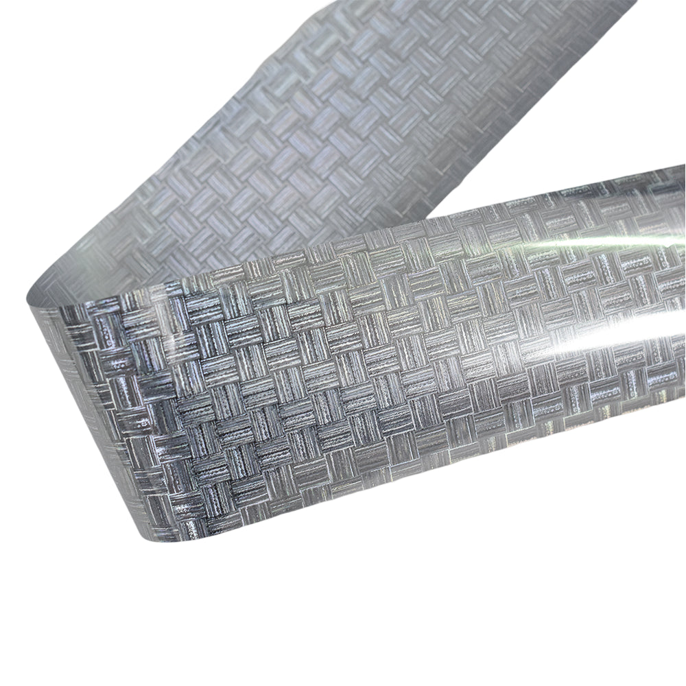 120m Silver Basket Weave Nail Foil | Woven Textured Nail Art Transfers 2030-2