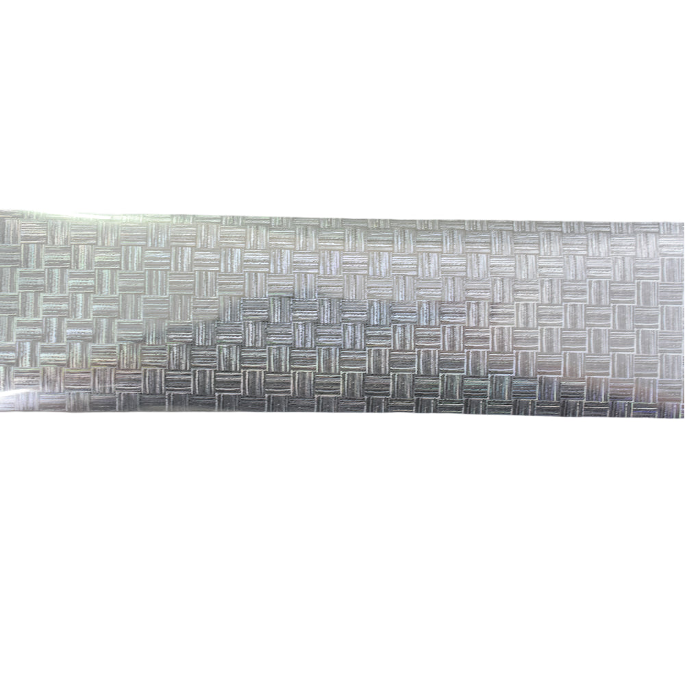 120m Silver Basket Weave Nail Foil | Woven Textured Nail Art Transfers 2030-2
