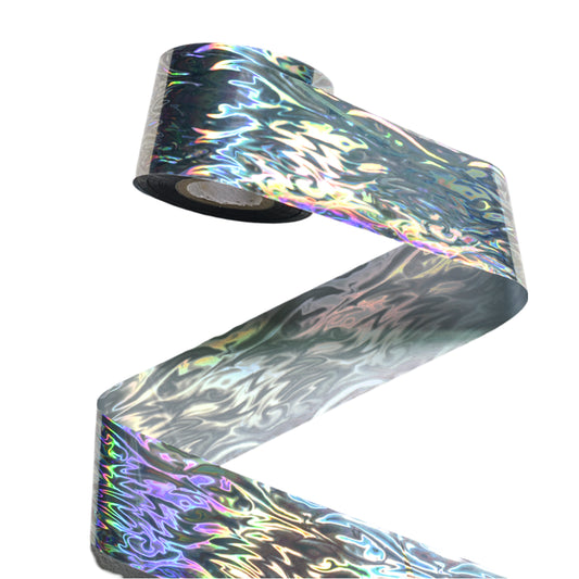 120m Water Ripple Holographic Nail Foil | Iridescent DIY Nail Art Transfer Sticker