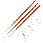 15/20/25mm 3pcs Nail Art Liner Brush Ultra Fine Brush Painting Drawing Pen Manicure Tool - Nail MAD