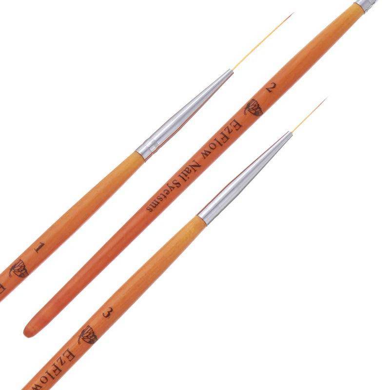 15/20/25mm 3pcs Nail Art Liner Brush Ultra Fine Brush Painting Drawing Pen Manicure Tool - Nail MAD