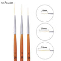 15/20/25mm 3pcs Nail Art Liner Brush Ultra Fine Brush Painting Drawing Pen Manicure Tool - Nail MAD