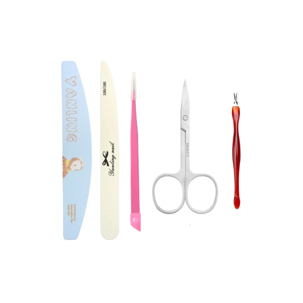 Essential Sticker Application Tool Kit | 5-Piece Mini Manicure Set