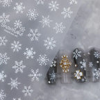 5D Snowflake Nail Stickers White Snow Decals For Winter TS1939