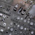 5D Black Bow & Bear Christmas Nail Stickers 5466