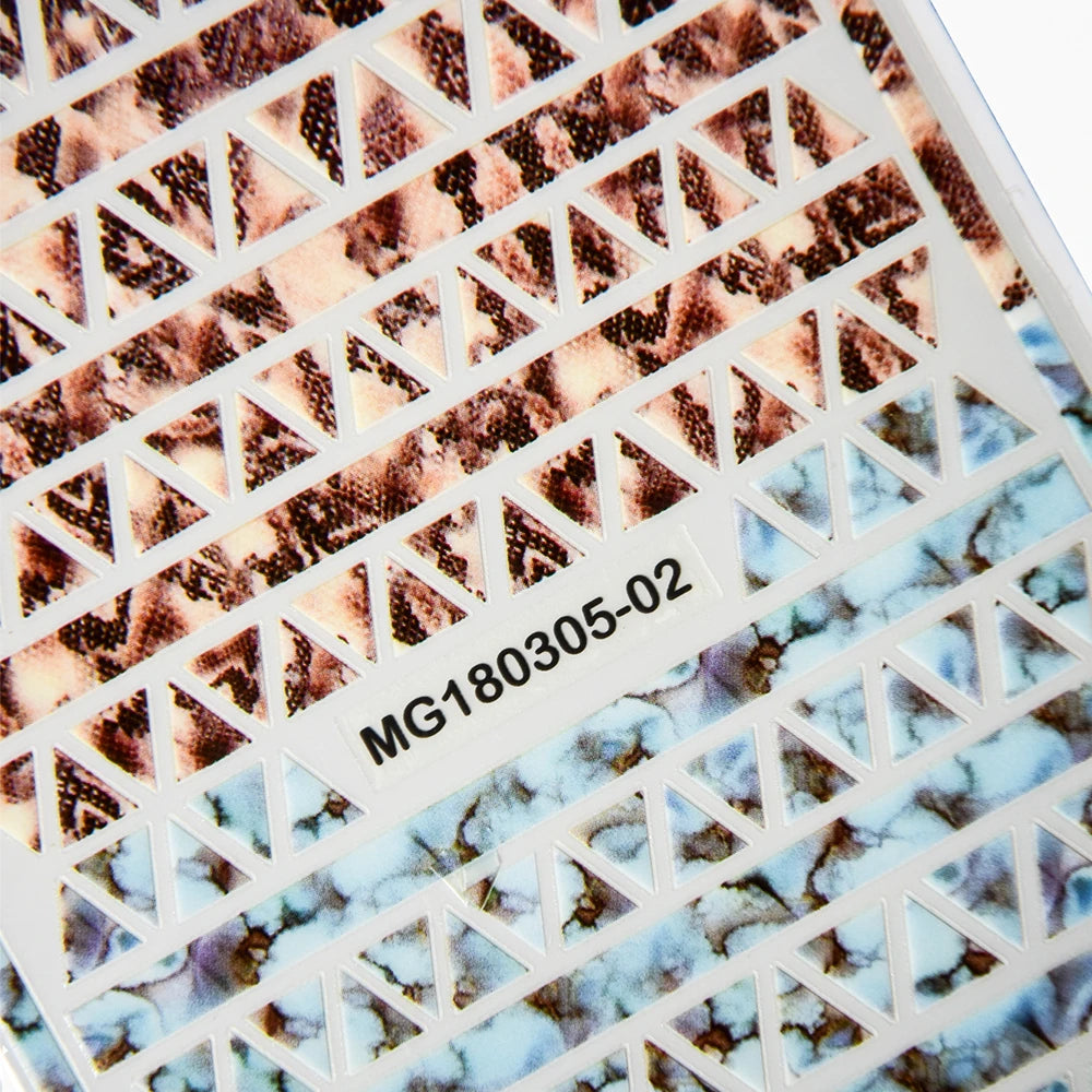 Snakeskin 3D Nail Art Stickers Marble Leopard Nail Sticker Decals