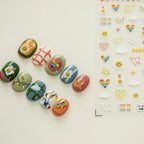 Nail Art Stickers Adhesive Sliders Smile Sunflower Embossed Sticker Decals TS2987