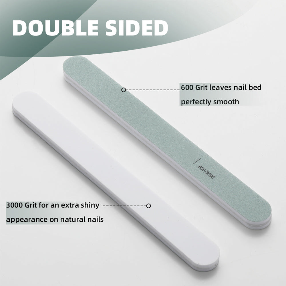 Double Sided Manicure Nail File 600/3000 Grit (4-Pack)