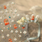 3D Mermaidcore Starfish & Shell Nail Stickers - Pastel Ocean Decals 473