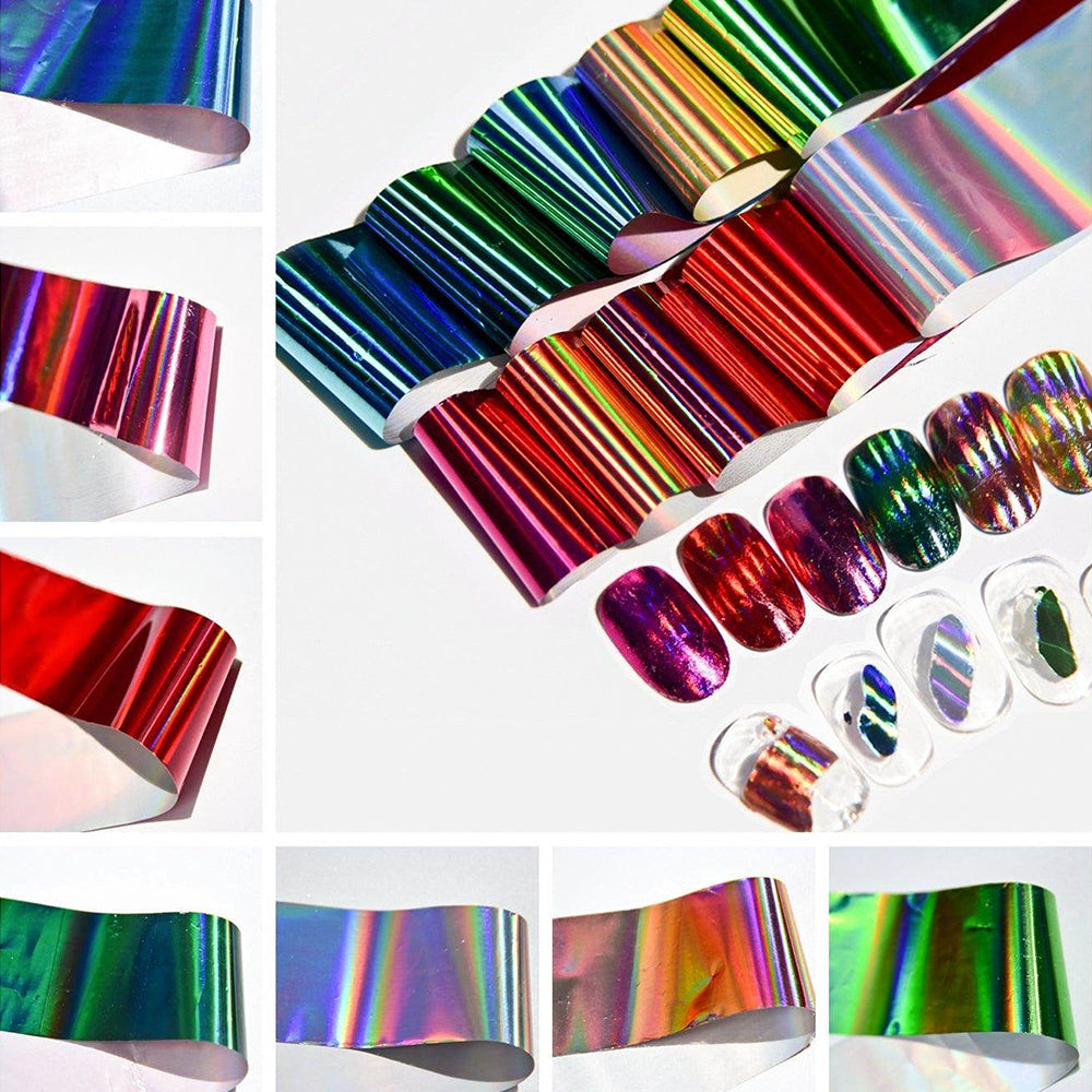 10rolls 50cm Clear Nail Art Transfer Foils Broken Glass Nail Transfer Paper