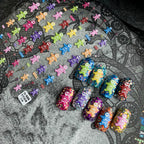 5D Spooky Skeleton Gingerbread Nail Stickers | Cute Goth Halloween Decals